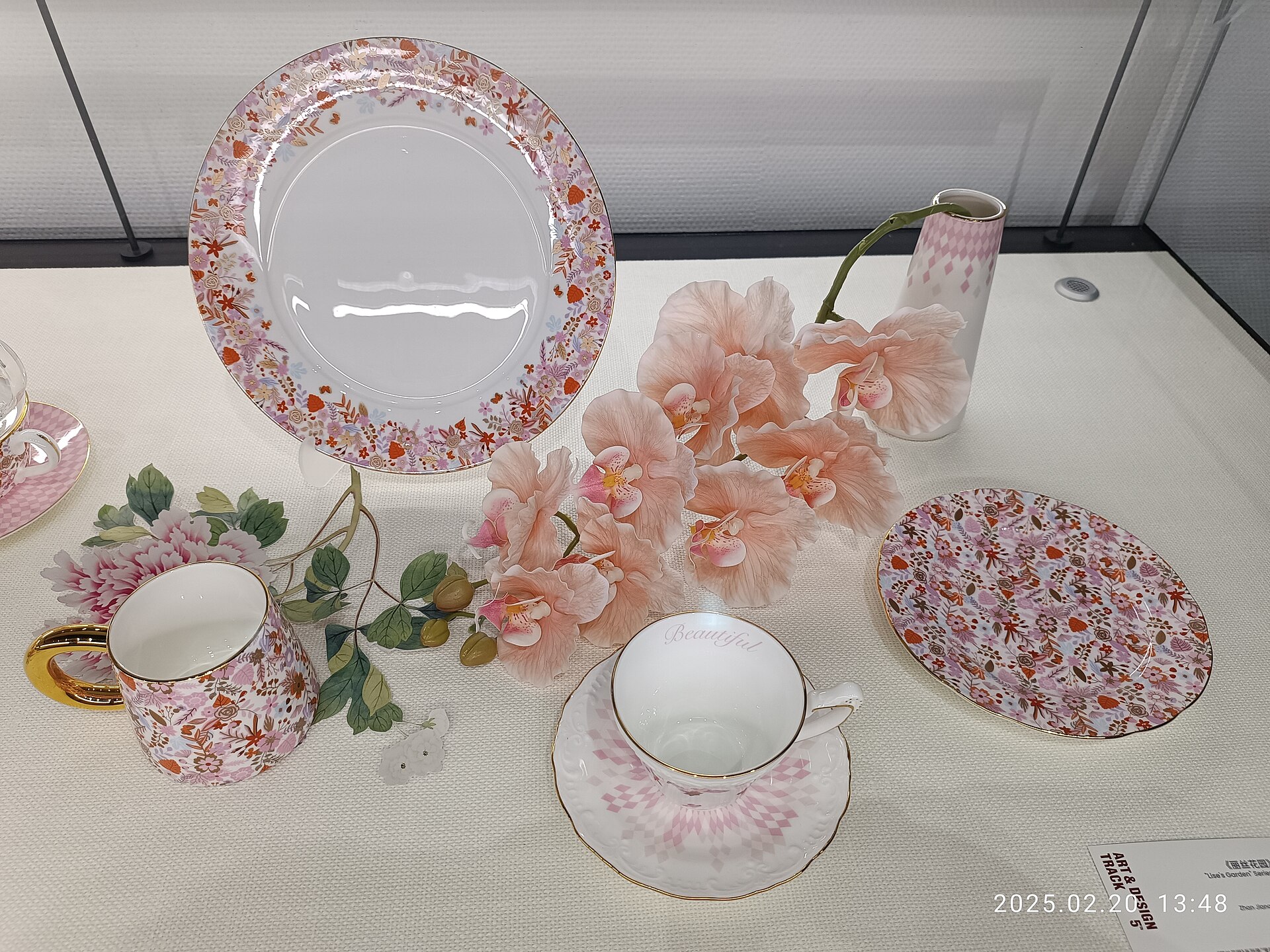 Ceramic table service shown in editorial display lighting